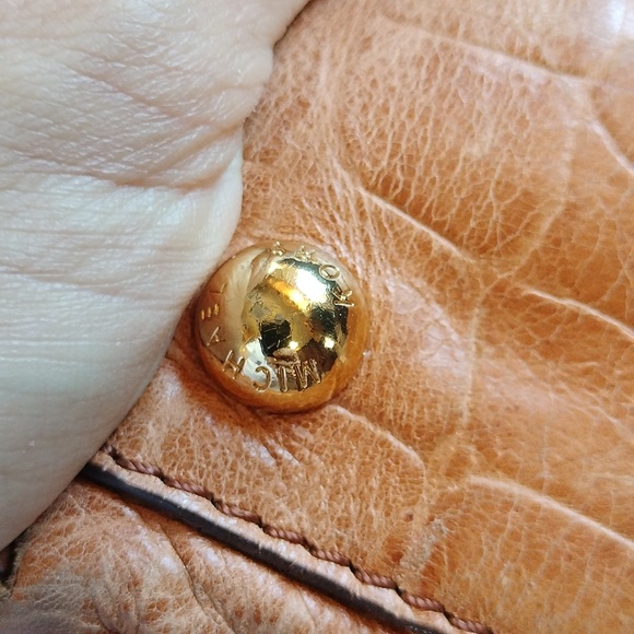 RARE Michael by Michael Kors brown crock embossed leather Hamilton satchel - Picture 10 of 15